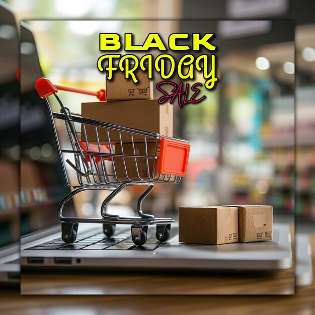 PSD descuento de viernes negro y cajas de regalos promoción de las mejores ventas precio de la oferta de ventas de viernes negro