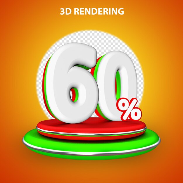 PSD descuentos en números 3d