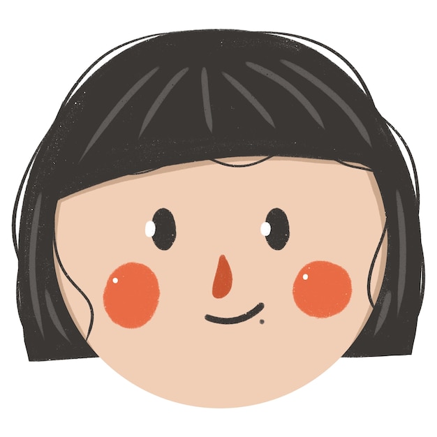 Desenhando uma garota de desenho animado simples com uma expressão feliz