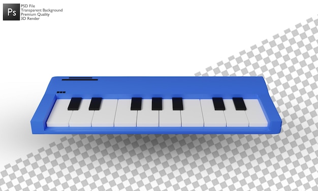 PSD desenho 3d de ilustração de piano