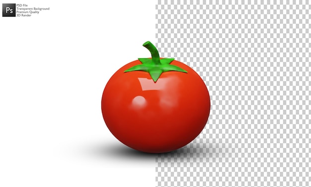 PSD desenho 3d isolado de tomate