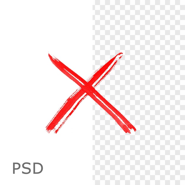 PSD desenho à mão cruz x traço de pincel