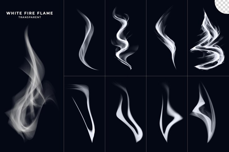 Desenho abstrato de efeitos de chama de fogo forma isolada