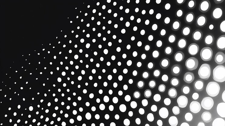 PSD desenho abstrato de pontos em preto e branco com efeito de gradiente