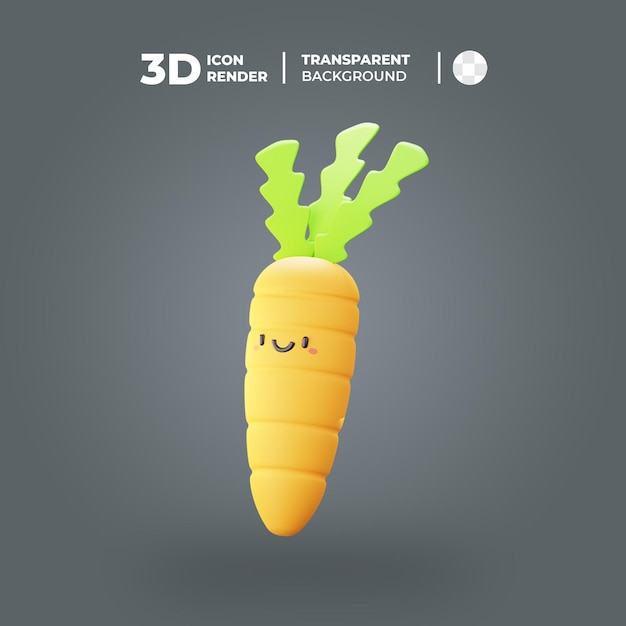 PSD desenho animado 3d cenoura