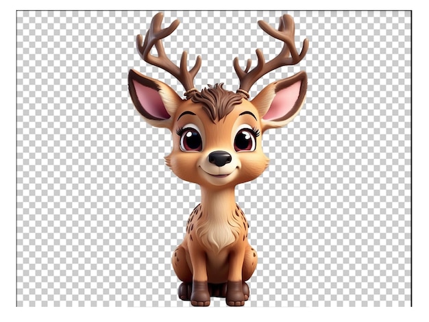 PSD desenho animado de cervo em 3d