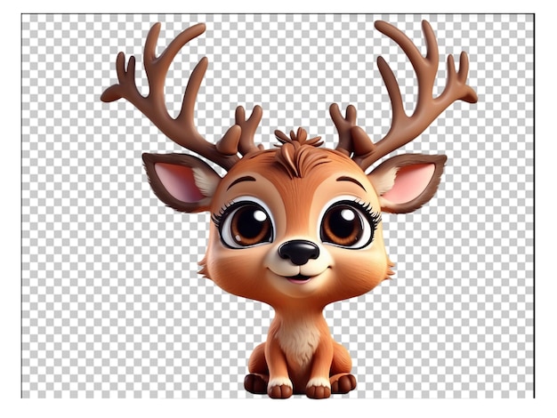 PSD desenho animado de cervo em 3d