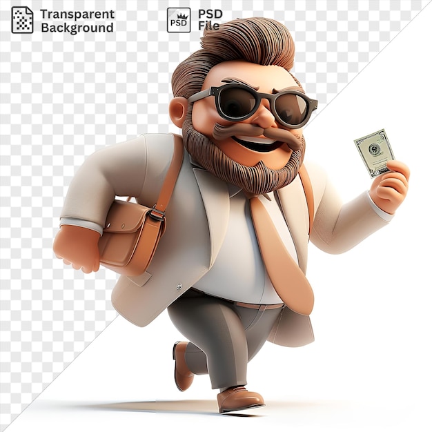 Desenho animado de fraude 3d executando um esquema ponzi