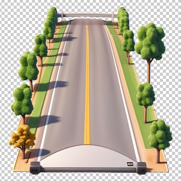 PSD desenho animado de fundo de estrada 3d