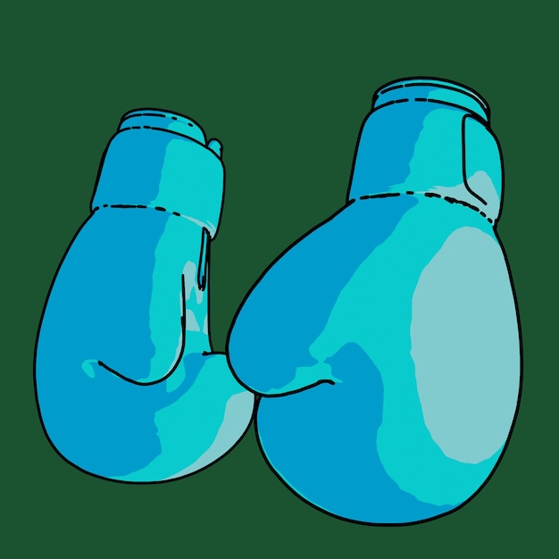 Desenho animado de luvas de boxe