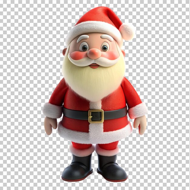 Desenho animado de papai noel em fundo transparente