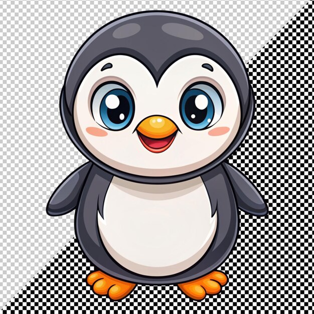 PSD desenho animado de um pequeno pinguim vetor em fundo transparente