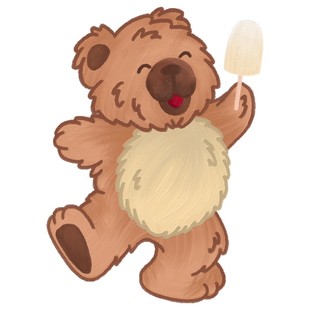 PSD desenho animado de urso fofo