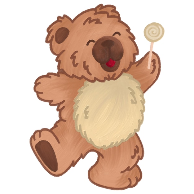 Desenho animado de urso fofo