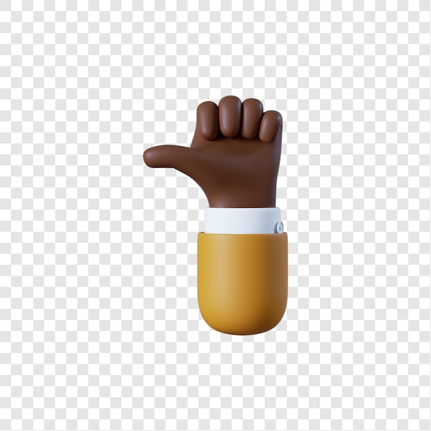 PSD desenho animado gesto de polegar para cima do empresário afro-americano