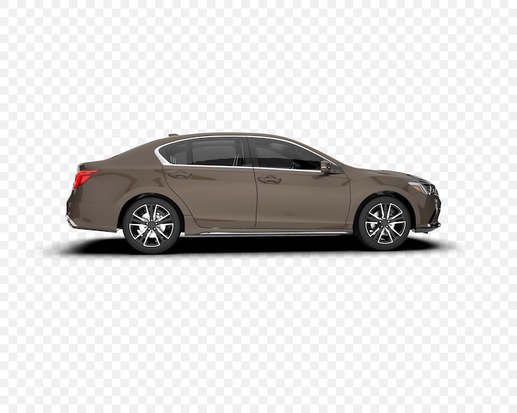 PSD desenho automotivo elegante de carro sedan marrom