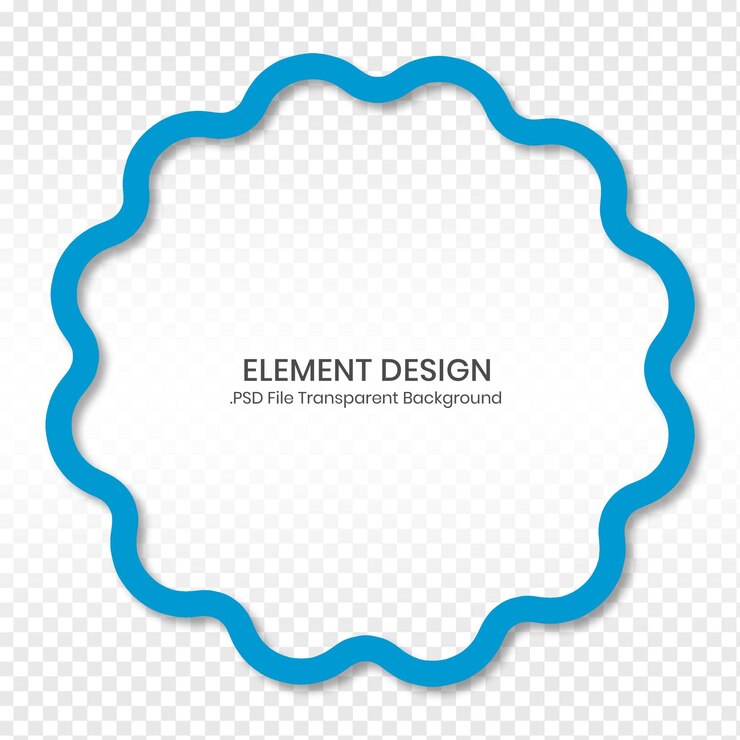 PSD desenho azul em forma de flor de moldura de linha para moldura verificada