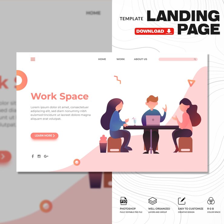 PSD desenho coeso do espaço de trabalho