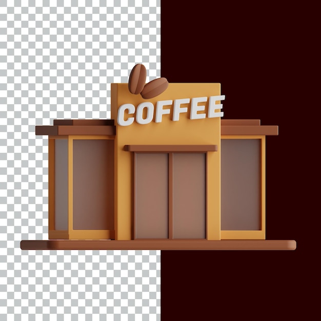 PSD desenho de ativos de renderização de ícone de café 3d ilustração de ícone 3d