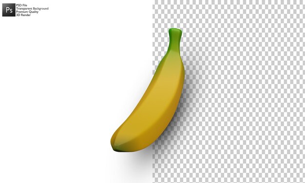 PSD desenho de banana 3d isolado