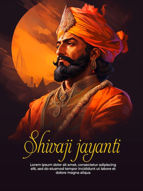 PSD desenho de bandeira do modelo chhatrapati shivaji maharaj jayanti