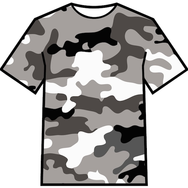 PSD desenho de camiseta com camuflagem de padrão