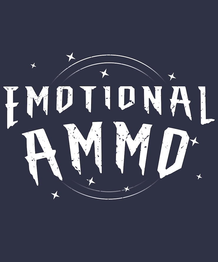 PSD desenho de camiseta de munição emocional