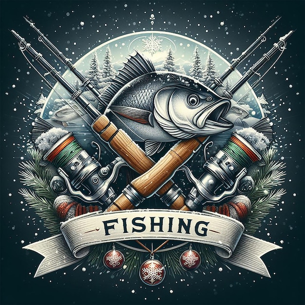 PSD desenho de camiseta de pesca