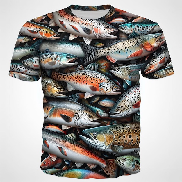 PSD desenho de camiseta de pesca