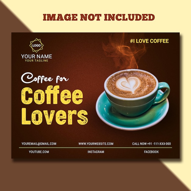 Desenho de cartazes promocionais de café