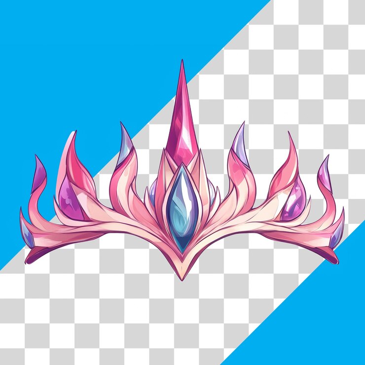 PSD desenho de coroa colorido com fundo transparente