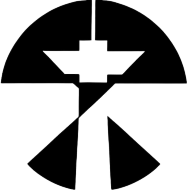 Desenho de cruz em cor preta e branca aigenerado