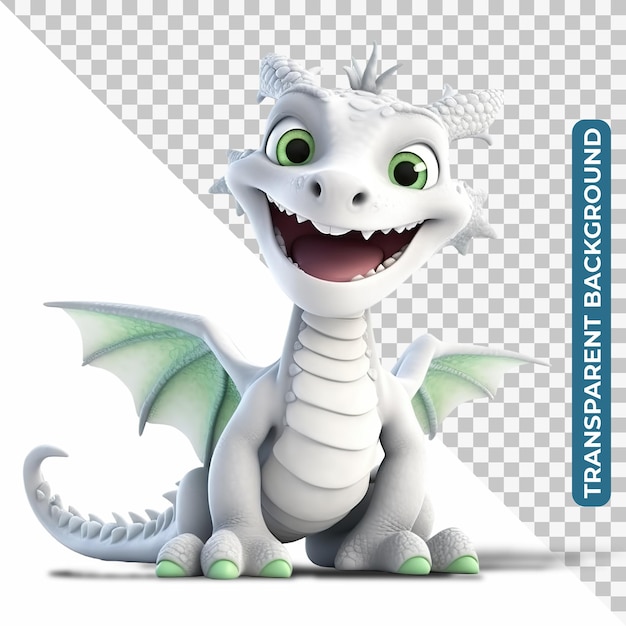 Desenho de dragão bebê sorridente