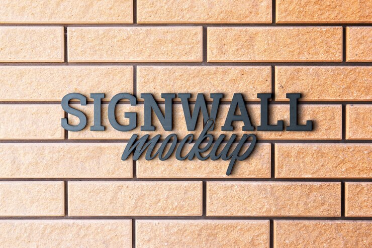 PSD desenho de efeito de logótipo de textura de tijolos