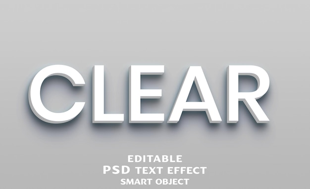 Desenho de efeito de texto 3D claro