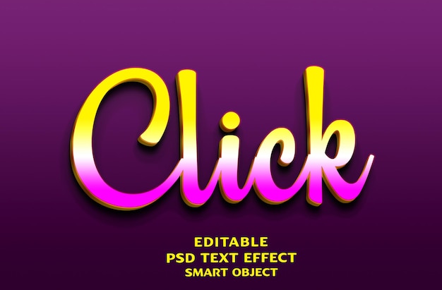 PSD desenho de efeito de texto em 3d