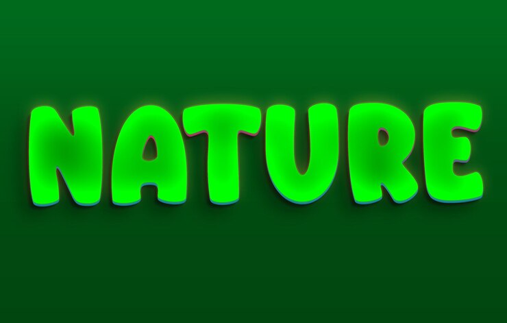 PSD desenho de efeitos de texto 3d da natureza