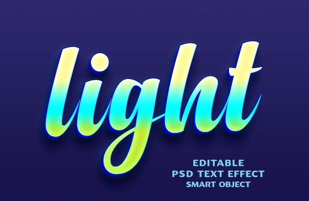 Desenho de efeitos de texto 3D de luz