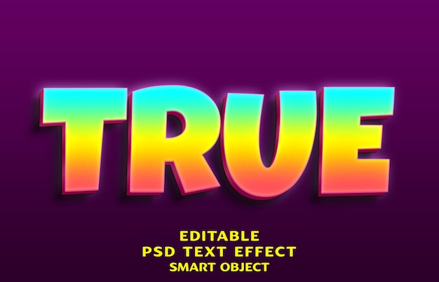 PSD desenho de efeitos de texto 3d true