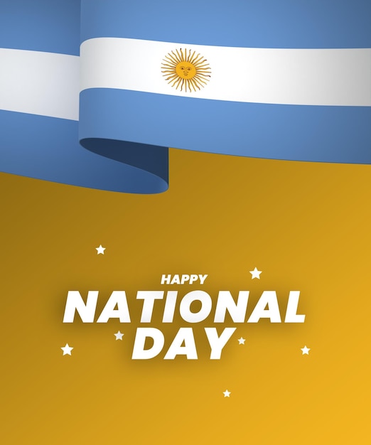 PSD desenho de elemento da bandeira da argentina dia da independência nacional bandeira fita psd