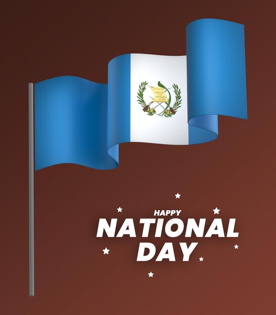 PSD desenho de elemento da bandeira da guatemala dia da independência nacional bandeira fita psd
