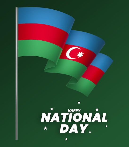 Desenho de elemento da bandeira do azerbaijão dia da independência nacional bandeira fita psd