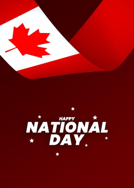 Desenho de elemento da bandeira do Canadá Dia da Independência nacional bandeira fita psd