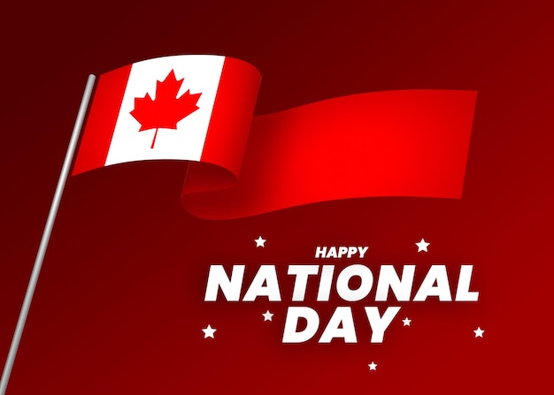 Desenho de elemento da bandeira do Canadá Dia da Independência nacional bandeira fita psd