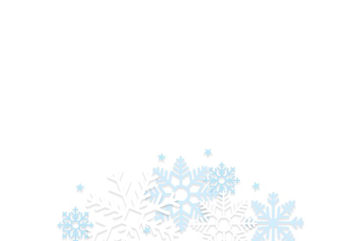 PSD desenho de fronteira de flocos de neve realistas
