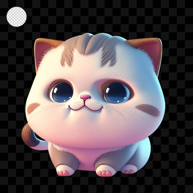 Desenho de gato bonito, ilustração 3d