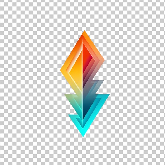 Desenho de ícone de flecha 3d psd transparente