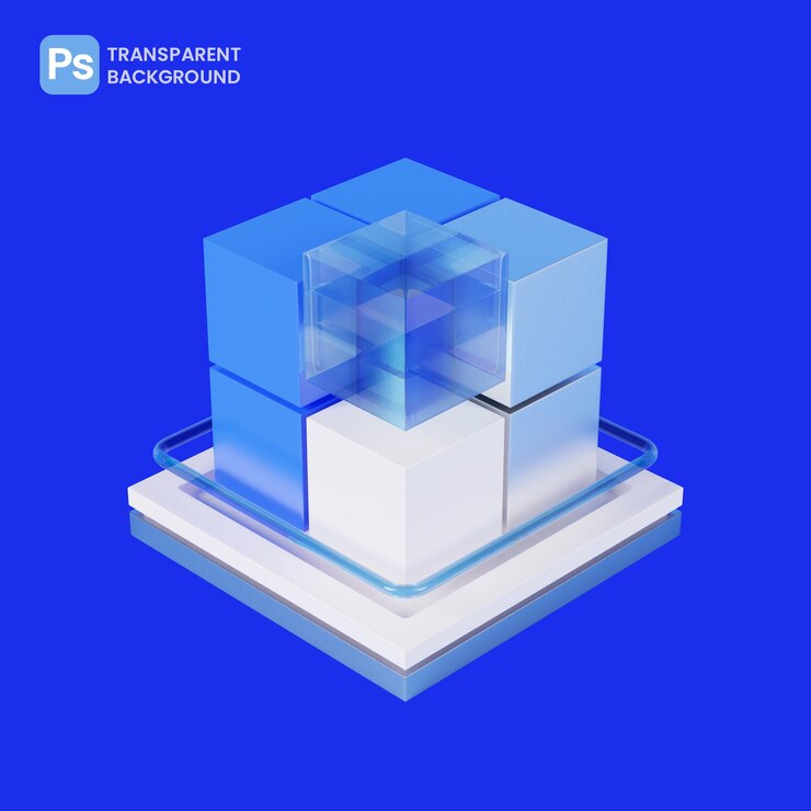 PSD desenho de ícones de análise de dados 3d para base de dados
