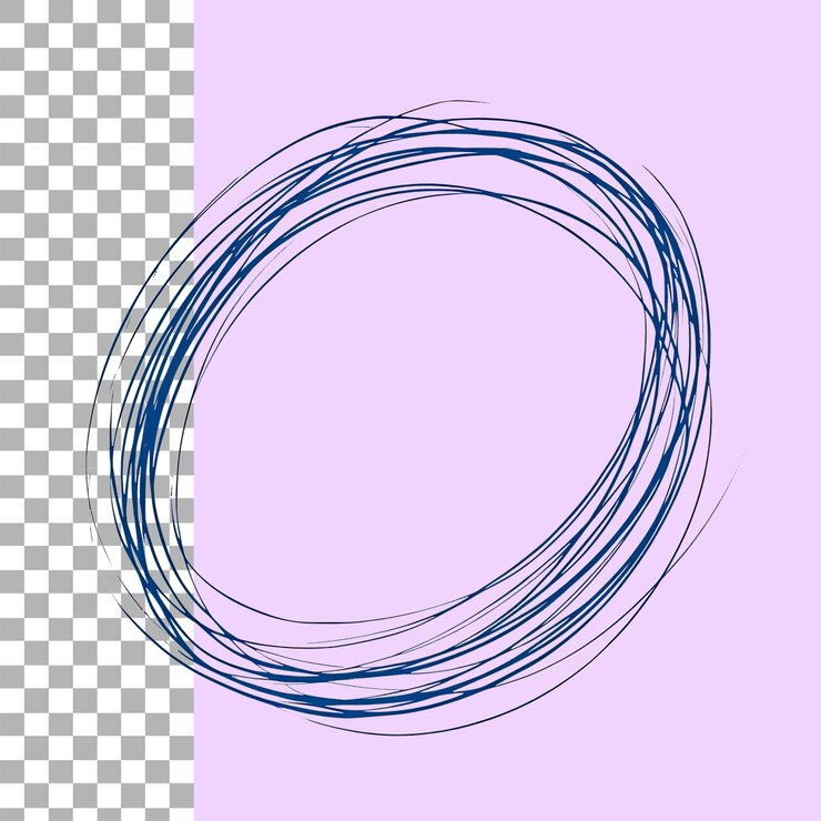 PSD desenho de linha simples de um contorno oval azul escuro em um fundo branco png