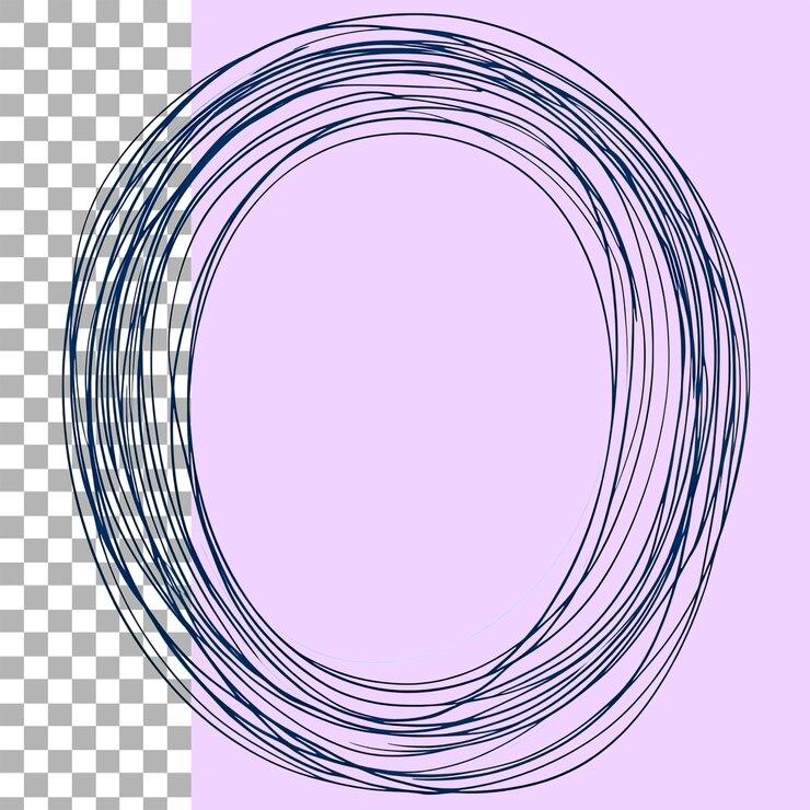 PSD desenho de linha simples de um contorno oval azul escuro em um fundo branco png